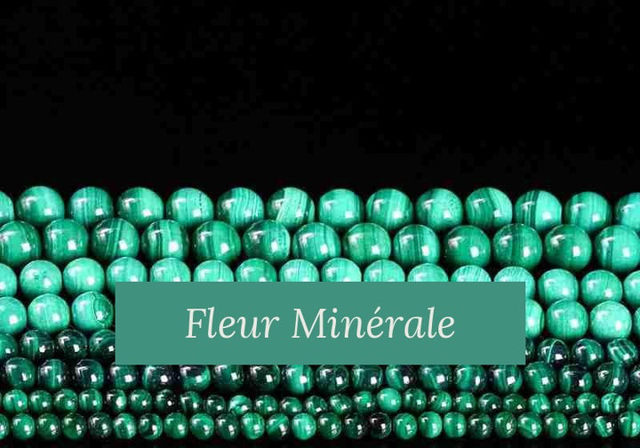 Perles — Malachite 5A perle ronde — Réf. JDYGD46-6 — Fleur Minérale