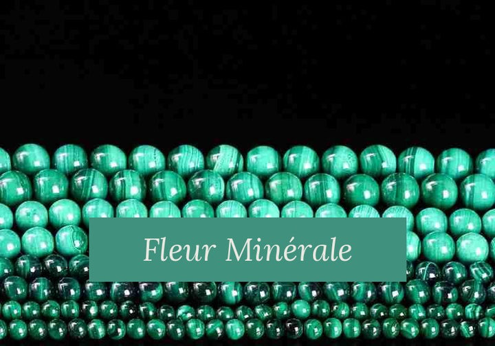 Perles — Malachite 5A perle ronde — Réf. JDYGD46-7 — Fleur Minérale