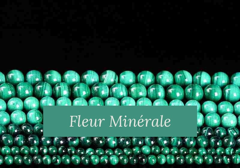 Perles — Malachite 5A perle ronde — Réf. JDYGD46-8 — Fleur Minérale