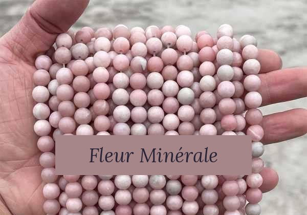 Perles — Opale Rose Foncé perle ronde — Réf. JDYGD50-2 — Fleur Minérale