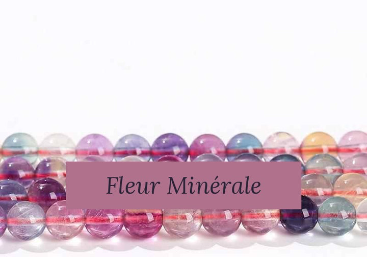 Perles — Fluorite Multicolore 5A perle ronde — Réf. JDYGD55-12 — Fleur Minérale