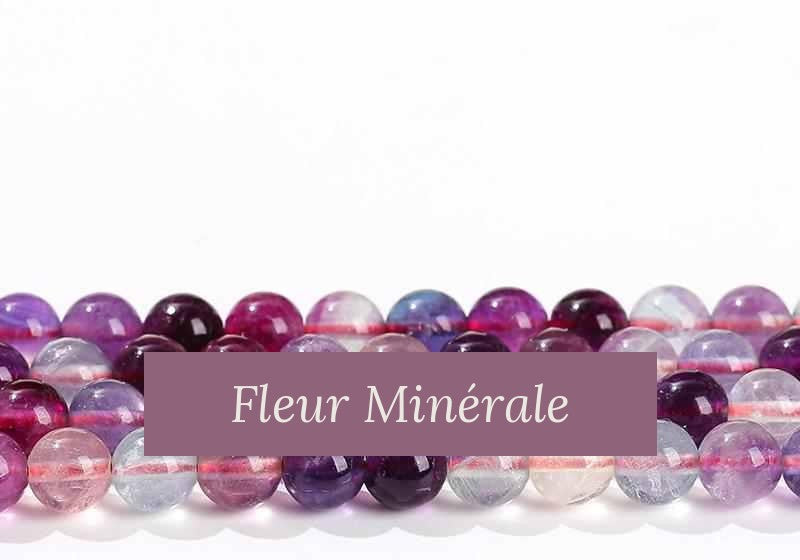 Perles — Fluorite Multicolore 3A perle ronde — Réf. JDYGD55-15 — Fleur Minérale