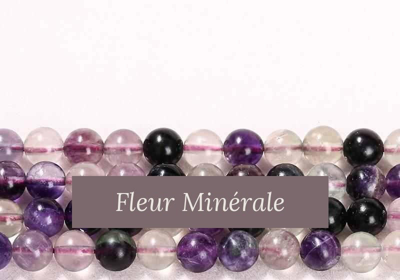 Perles — Fluorite Violette 3A perle ronde — Réf. JDYGD55-7 — Fleur Minérale