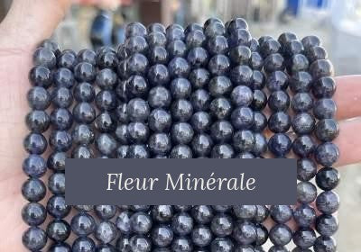 Perles — Cordierite perle ronde — Réf. JDYGD64-2 — Fleur Minérale