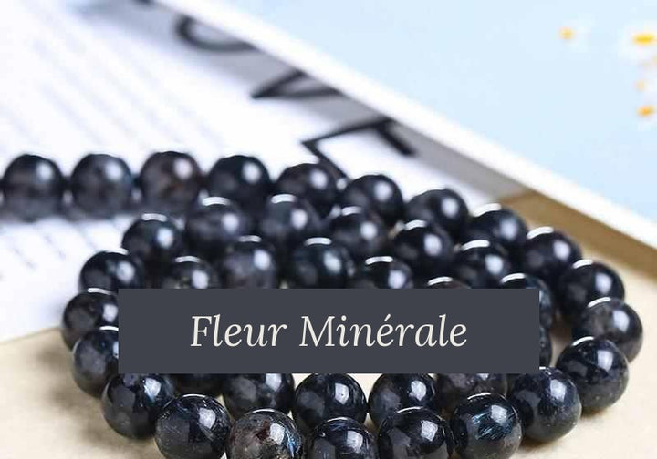 Perles — Arfvedsonite perle ronde — Réf. JDYGD70-3 — Fleur Minérale