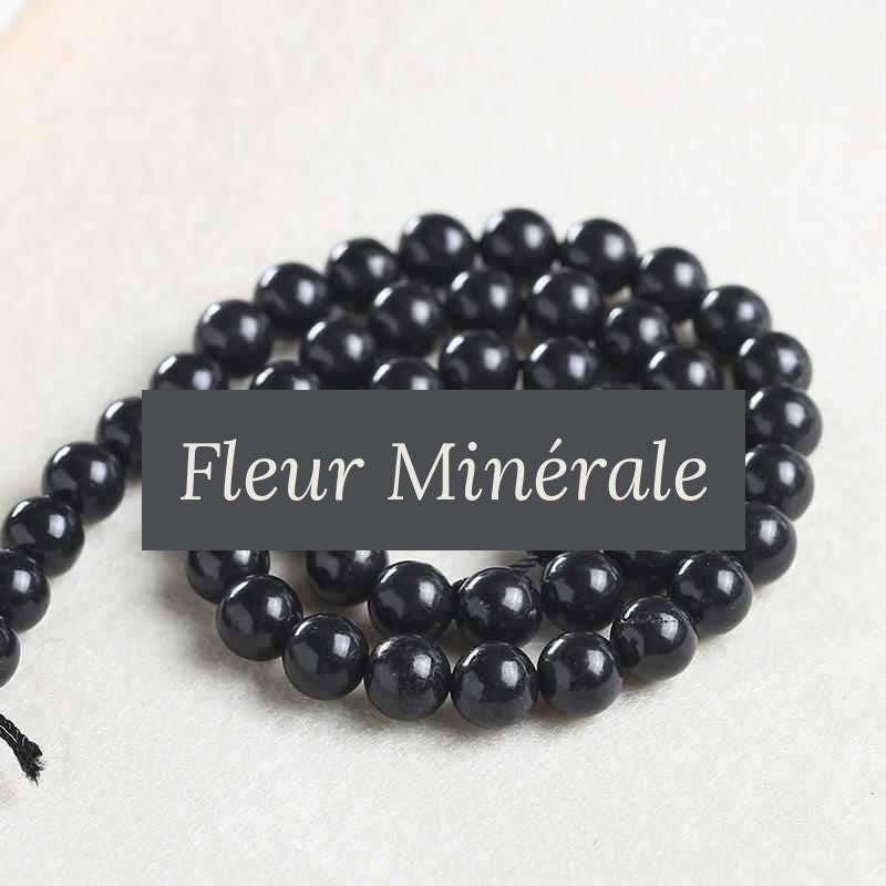 Perles — Shungite perle ronde — Réf. JDYGD73-3 — Fleur Minérale