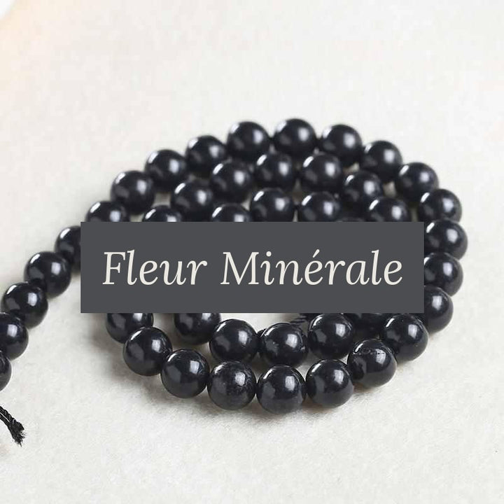 Perles — Shungite perle ronde — Réf. JDYGD73-3 — Fleur Minérale