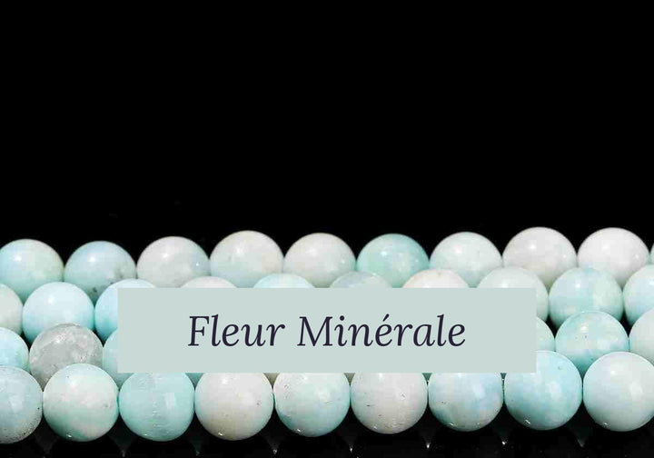 Perles — Hémimorphite naturelle 3A perle ronde — Réf. JDYGD92-2 — Fleur Minérale