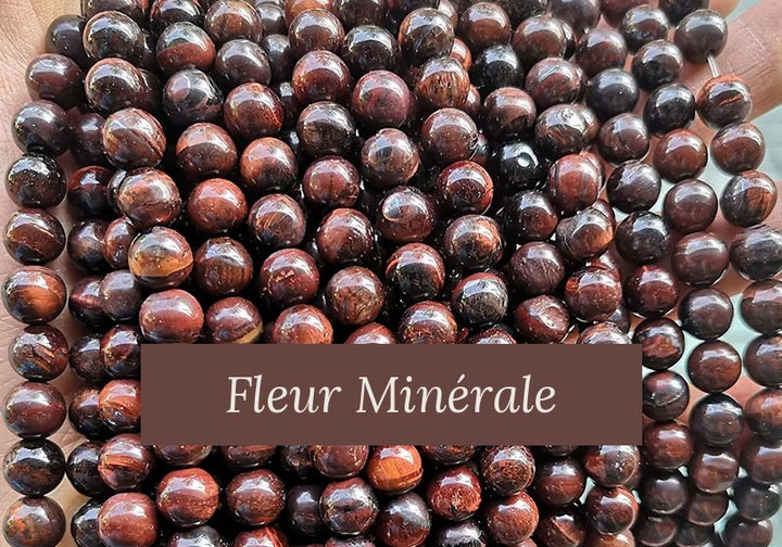 Perles — Oeil De Taureau 1A perle ronde — Réf. JDYHY02-25 — Fleur Minérale