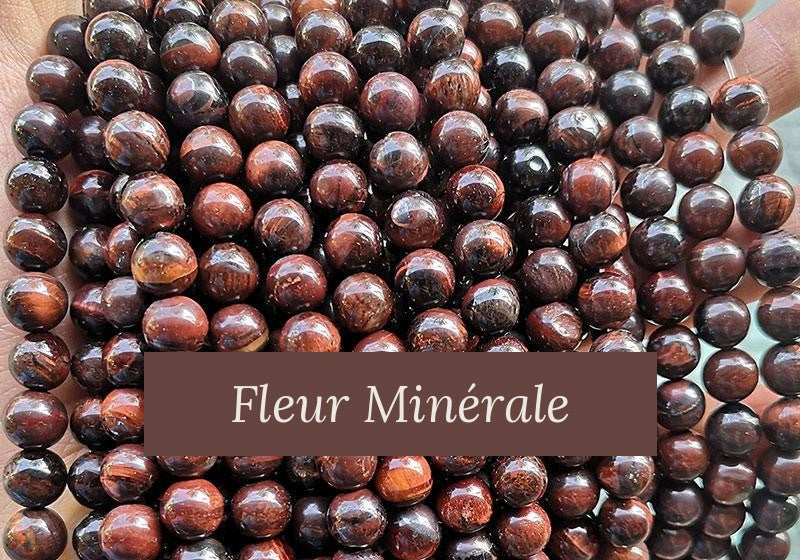 Perles — Oeil De Taureau 1A perle ronde — Réf. JDYHY02-26 — Fleur Minérale