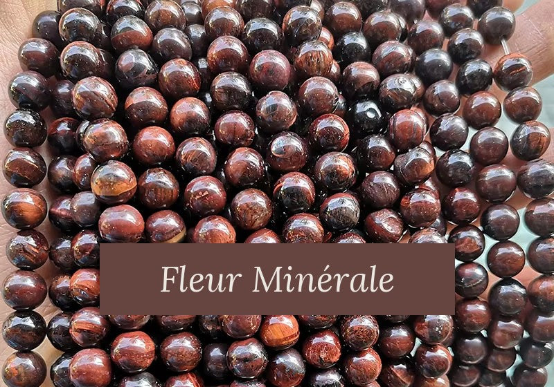 Perles — Oeil De Taureau 1A perle ronde — Réf. JDYHY02-27 — Fleur Minérale