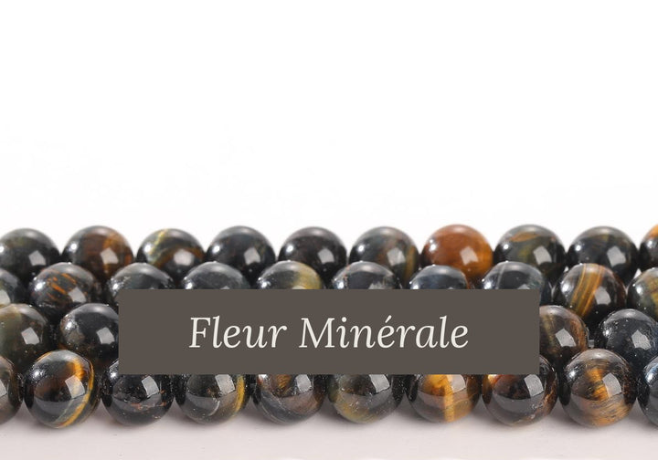 Perles — Oeil De Faucon 3A perle ronde — Réf. JDYHY05-1 — Fleur Minérale