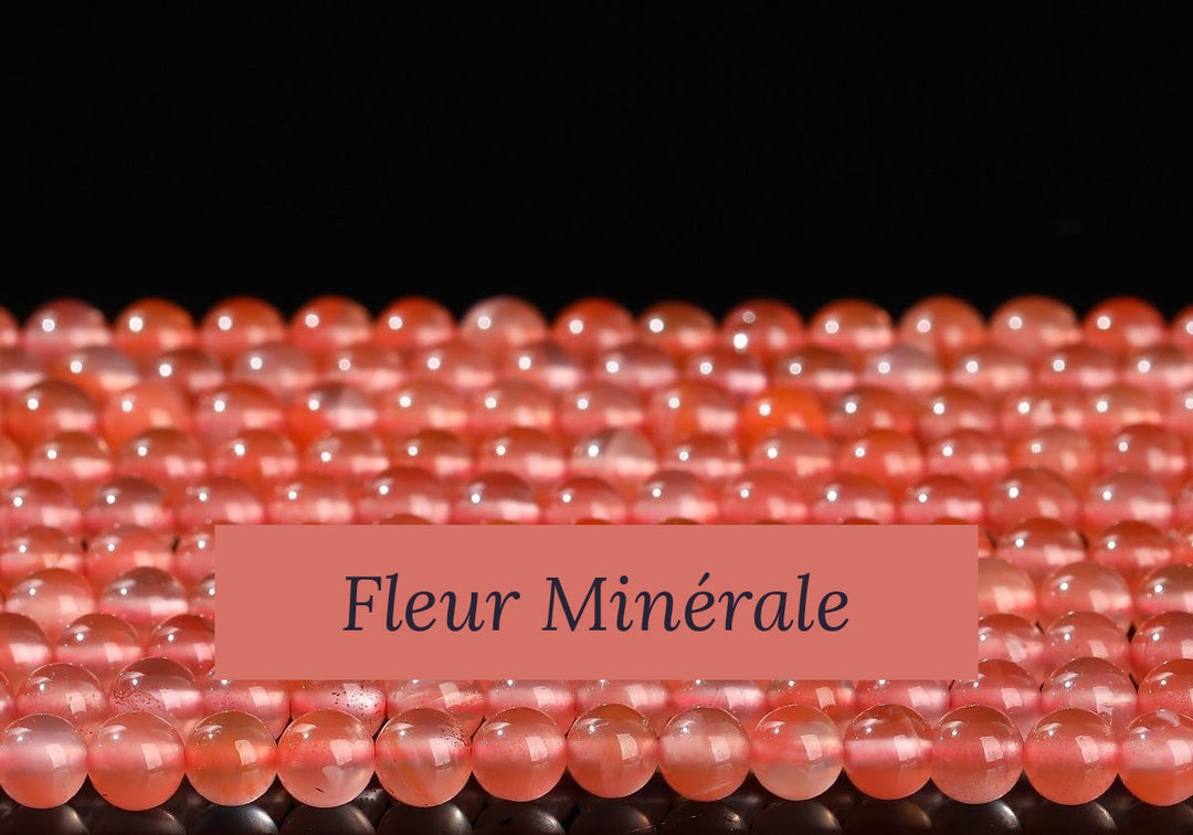 Perles — Cornaline Ice perle ronde — Réf. JDYMN02-10 — Fleur Minérale