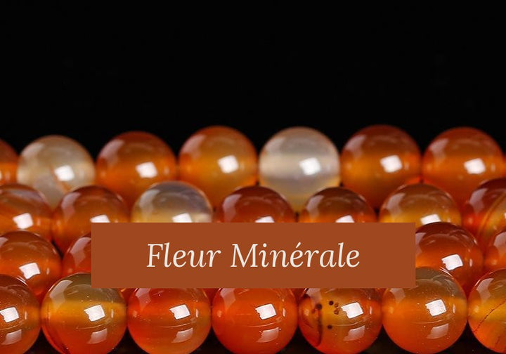 Perles — Cornaline perle ronde — Réf. JDYMN20-2 — Fleur Minérale