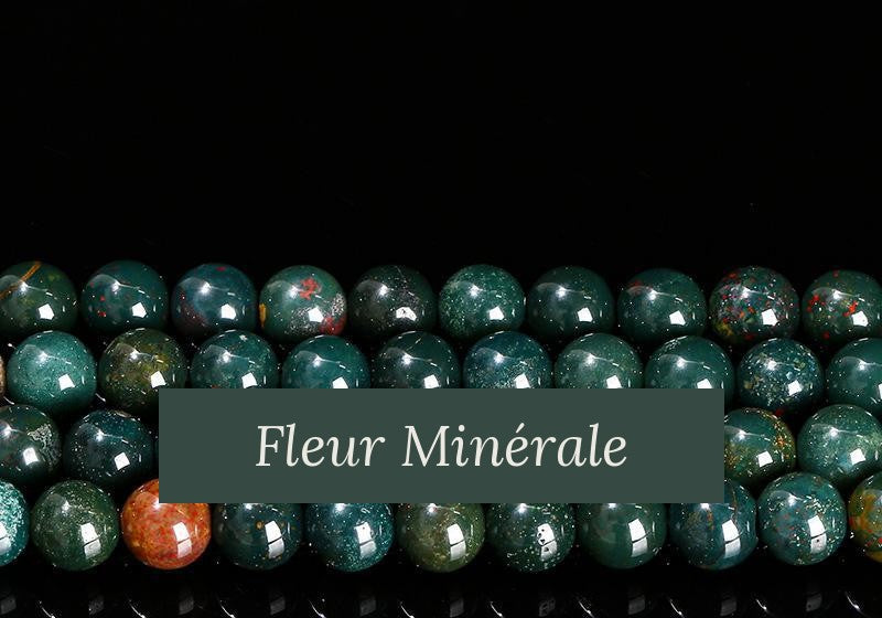 Perles — Jaspe Héliotrope perle ronde — Réf. JDYMN25-2 — Fleur Minérale