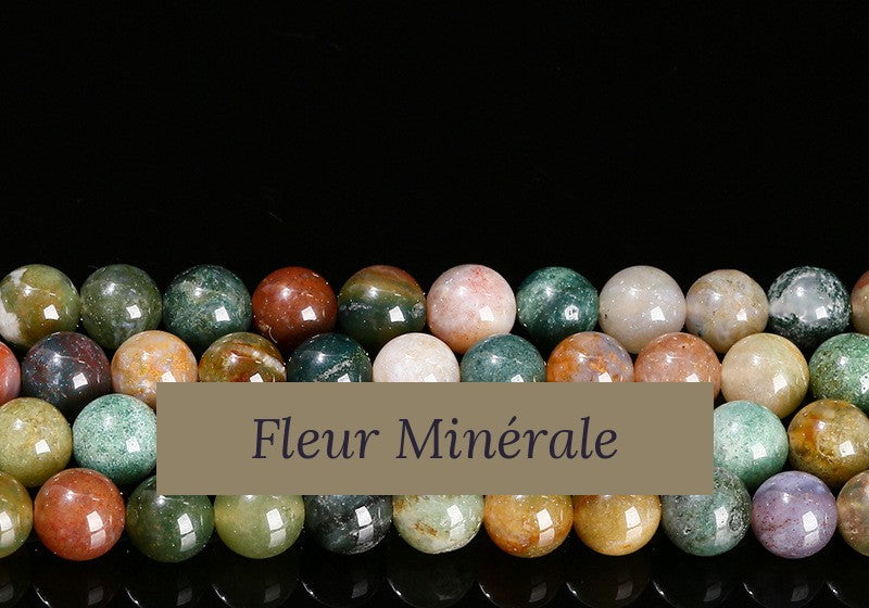 Perles — Agate Indienne perle ronde — Réf. JDYMN26-1 — Fleur Minérale