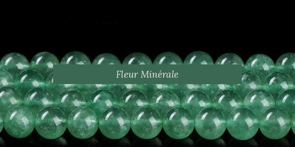 Perles — Quartz fraise Vert perle ronde — Réf. JDYSJ02-3 — Fleur Minérale
