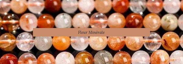 Perles — Quartz Hématoïde Rouge 3A perle ronde (2) — Réf. JDYSJ05-7 — Fleur Minérale