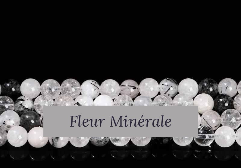 Perles — Quartz Tourmaliné 1A perle ronde — Réf. JDYSJ10-8 — Fleur Minérale