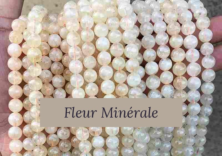 Perles — Citrine 1A perle ronde — Réf. JDYSJ22-13 — Fleur Minérale