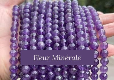 Perles — Améthyste 5A perle ronde — Réf. JDYSJ26-1 — Fleur Minérale