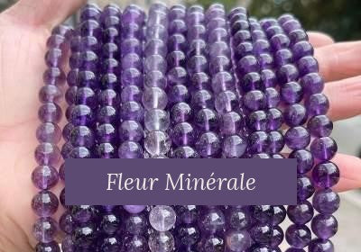 Perles — Améthyste 3A perle ronde — Réf. JDYSJ28-1 — Fleur Minérale