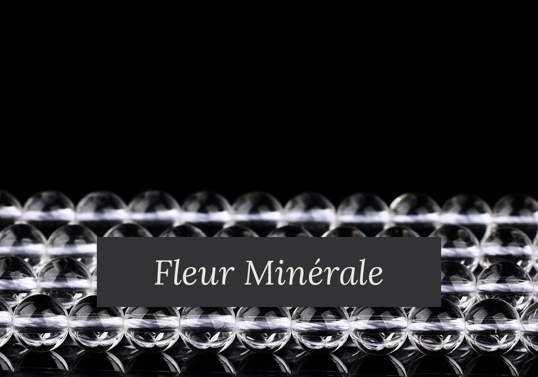 Perles — Cristal De Roche AA perle ronde — Réf. JDYSJ33-18 — Fleur Minérale