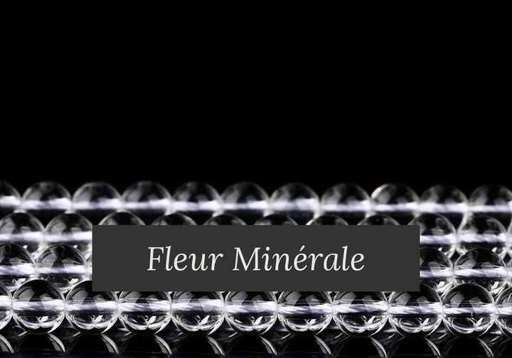 Perles — Cristal De Roche AA perle ronde — Réf. JDYSJ33-19 — Fleur Minérale