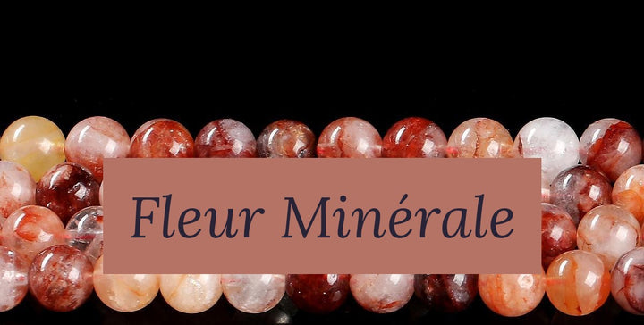 Perles — Quartz Hématoïde Rouge 3A perle ronde — Réf. JDYSJ41-1 — Fleur Minérale