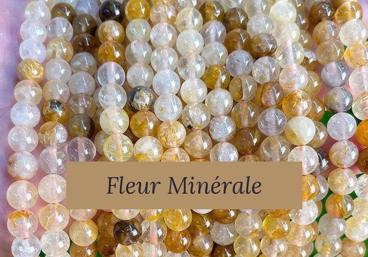Perles — Quartz Multicolore perle ronde — Réf. JDYSJ44-2 — Fleur Minérale