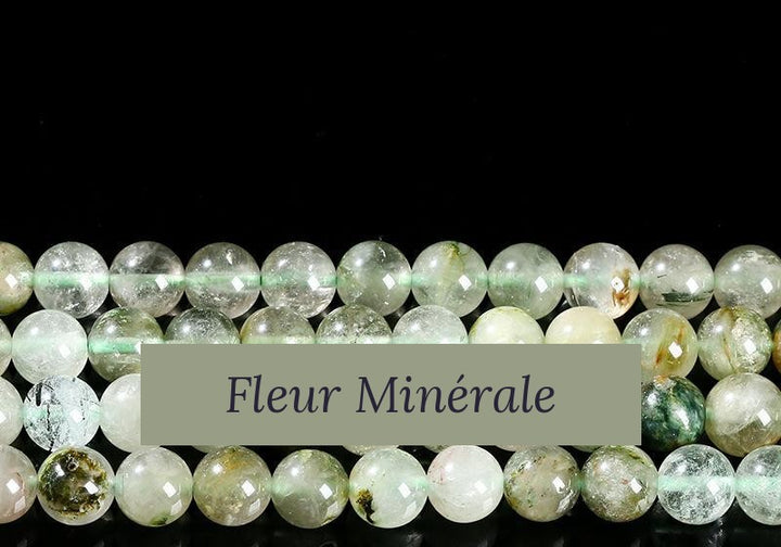 Perles — Quartz Vert perle ronde — Réf. JDYSJ78-1 — Fleur Minérale