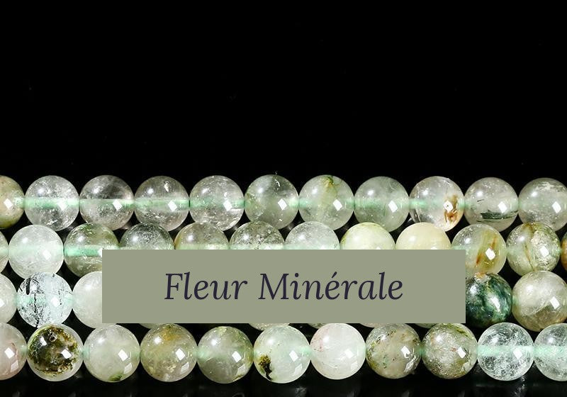 Perles — Quartz Vert perle ronde — Réf. JDYSJ78-2 — Fleur Minérale