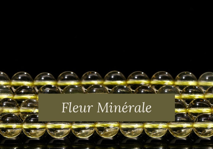Perles — Quartz Citron perle ronde — Réf. JDYSJ80-1 — Fleur Minérale