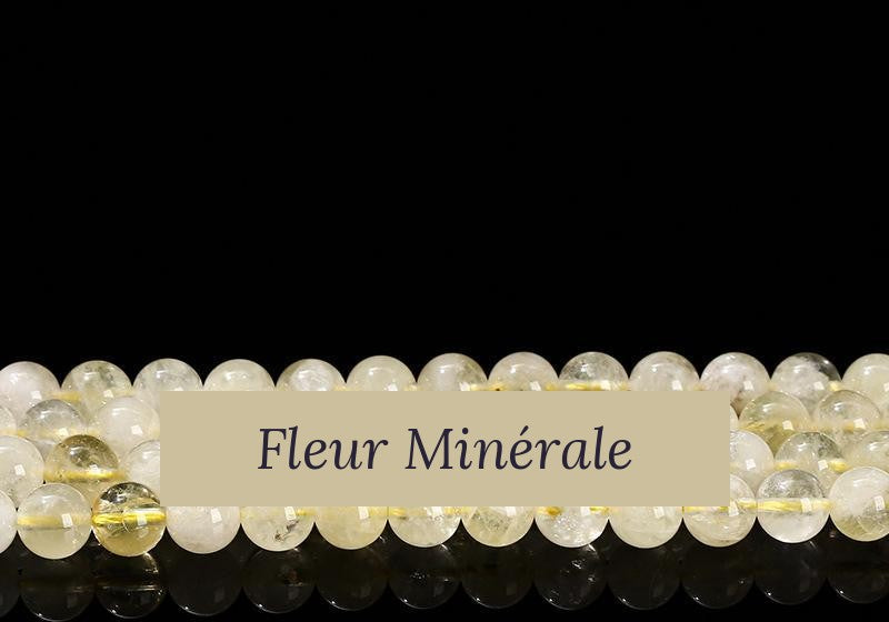 Perles — Quartz Citron naturel 3A perle ronde — Réf. JDYSJ84-2 — Fleur Minérale