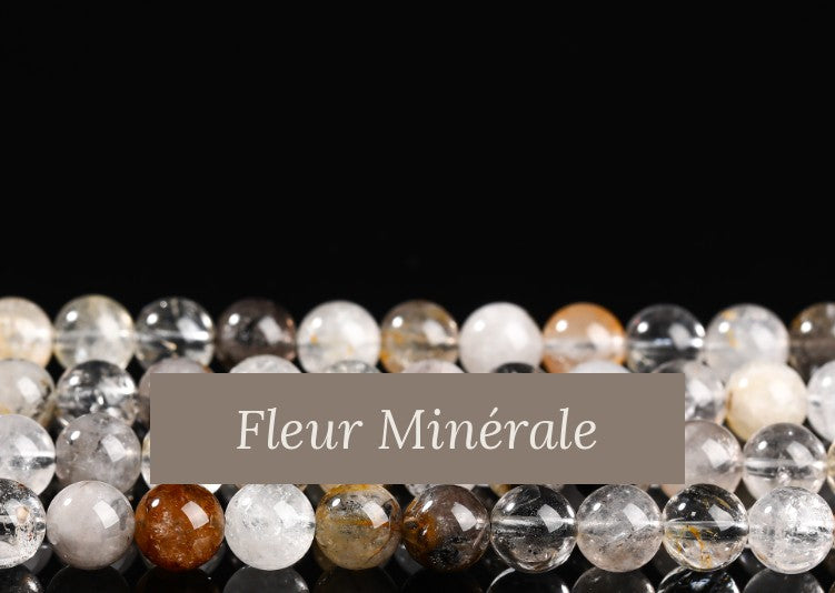 Perles — Herkimer diamant quartz perle ronde — Réf. JDYSJ99-2 — Fleur Minérale