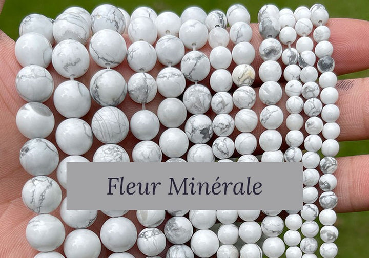 Perles — Howlite perle ronde — Réf. JDYSS05-3 — Fleur Minérale