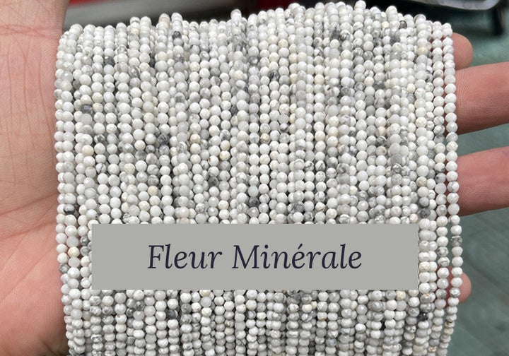 Perles — Howlite facetté — Réf. JDYXZ01QM-100 — Fleur Minérale