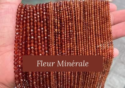 Perles — Grenat facetté — Réf. JDYXZ01QM-15 — Fleur Minérale