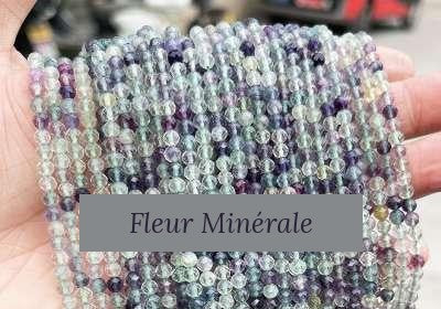 Perles — Fluorite Multicolore 7A facetté — Réf. JDYXZ01QM-159 — Fleur Minérale