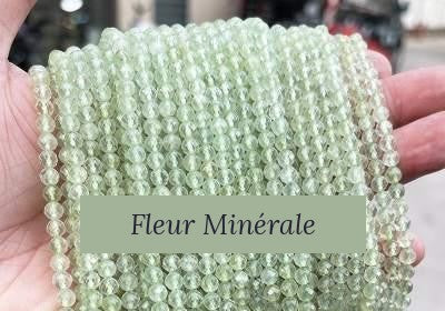 Perles — Préhnite 7A facetté — Réf. JDYXZ01QM-161 — Fleur Minérale