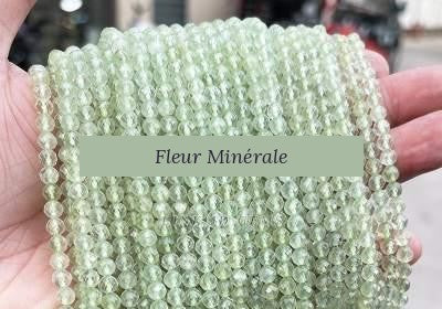 Perles — Préhnite 7A facetté — Réf. JDYXZ01QM-162 — Fleur Minérale