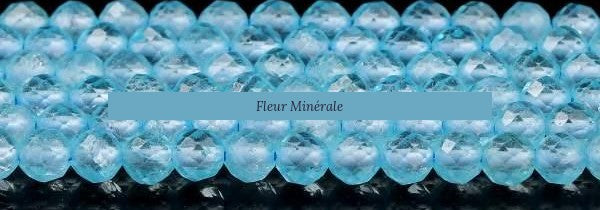 Perles — Topaze Bleue (Traitée) facetté — Réf. JDYXZ01QM-164 — Fleur Minérale