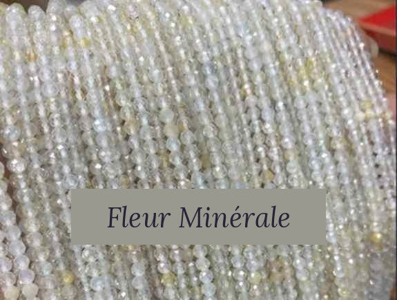 Perles — Topaze Blanche facetté — Réf. JDYXZ01QM-167 — Fleur Minérale
