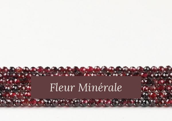 Perles — Grenat Vin facetté — Réf. JDYXZ01QM-2 — Fleur Minérale
