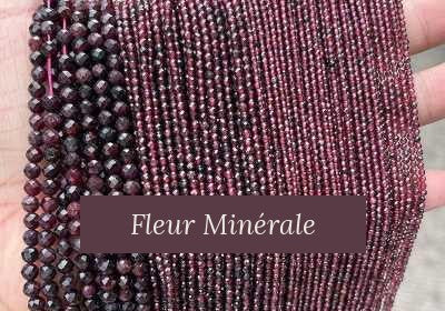Perles — Grenat Vin facetté — Réf. JDYXZ01QM-3 — Fleur Minérale
