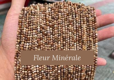 Perles — Jaspe paysage facetté — Réf. JDYXZ01QM-30 — Fleur Minérale