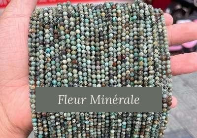 Perles — Turquoise Africaine facetté — Réf. JDYXZ01QM-37 — Fleur Minérale