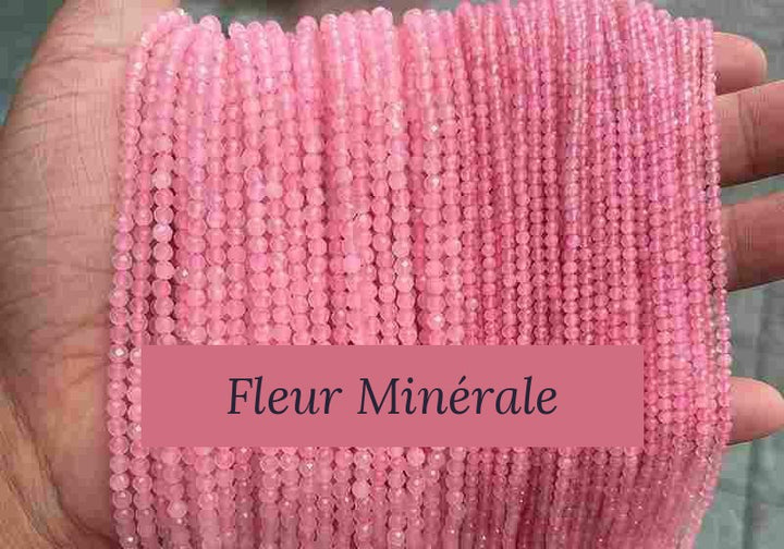 Perles — Quartz Rose facetté — Réf. JDYXZ01QM-4 — Fleur Minérale