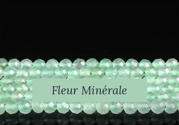 Perles — Aventurine Verte facetté — Réf. JDYXZ01QM-45 — Fleur Minérale