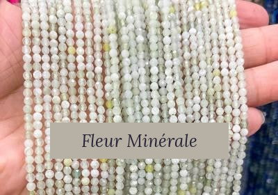 Perles — Serpentine facetté — Réf. JDYXZ01QM-47 — Fleur Minérale